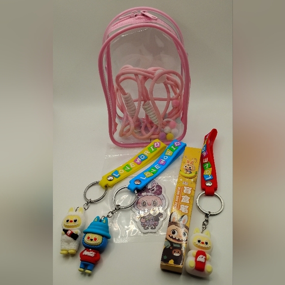 Labubu Bundle:1 Labubu Carrier Case, 3 Keychains, 1 Pen,& 1 Air Freshener - Picture 2 of 2